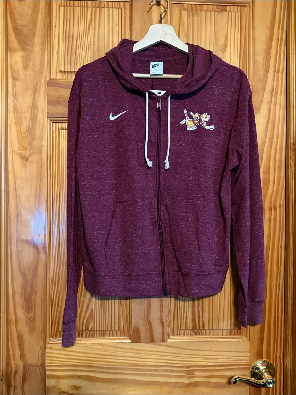 Nike MN Gophers Hockey Maroon Full-Zip Lightweight Hooded Sweatshirt NWT